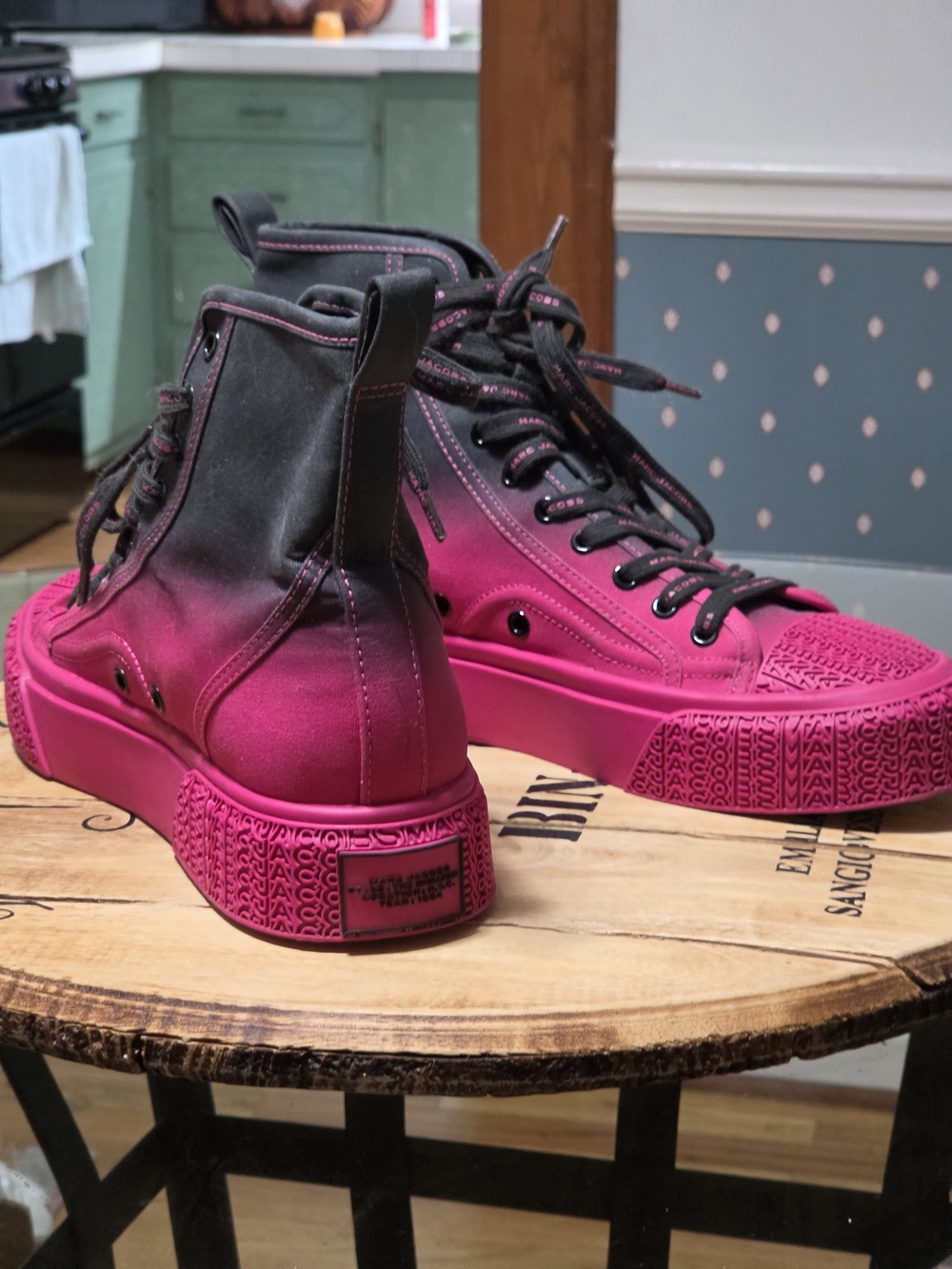 Marc Jacobs Women's Hot Pink High-Top Sneakers - Picture 5 of 12